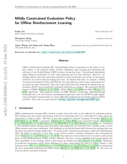 Mildly Constrained Evaluation Policy for Offline Reinforcement Learning