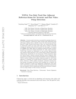 YONA: You Only Need One Adjacent Reference-frame for Accurate and Fast
  Video Polyp Detection