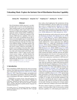 Unleashing Mask: Explore the Intrinsic Out-of-Distribution Detection
  Capability