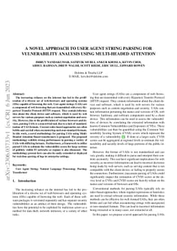 A Novel Approach To User Agent String Parsing For Vulnerability Analysis
  Using Mutli-Headed Attention
