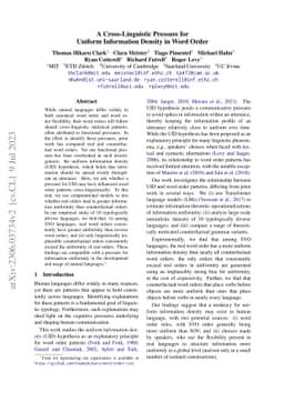 A Cross-Linguistic Pressure for Uniform Information Density in Word
  Order
