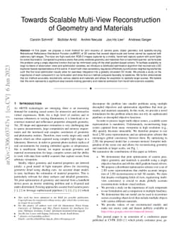 Towards Scalable Multi-View Reconstruction of Geometry and Materials