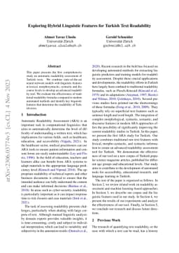 Exploring Hybrid Linguistic Features for Turkish Text Readability