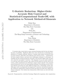 U-Statistic Reduction: Higher-Order Accurate Risk Control and
  Statistical-Computational Trade-Off, with Application to Network
  Method-of-Moments