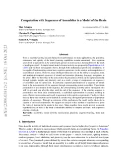 Computation with Sequences in a Model of the Brain