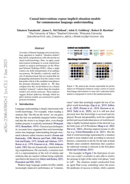 Causal interventions expose implicit situation models for commonsense
  language understanding