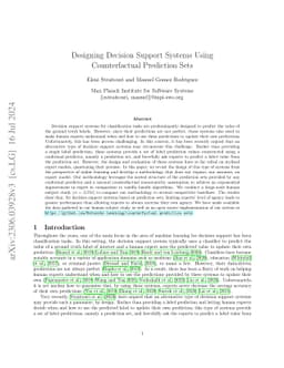 Designing Decision Support Systems Using Counterfactual Prediction Sets