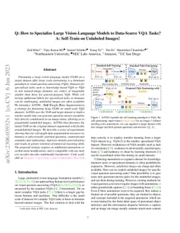 Q: How to Specialize Large Vision-Language Models to Data-Scarce VQA
  Tasks? A: Self-Train on Unlabeled Images!