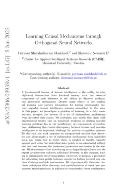 Learning Causal Mechanisms through Orthogonal Neural Networks