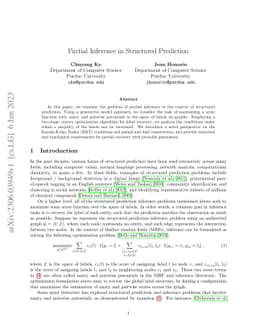 Partial Inference in Structured Prediction