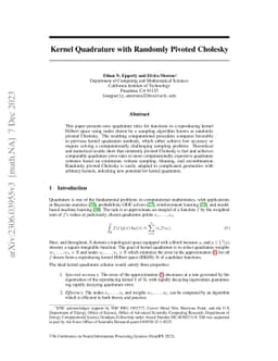 Kernel quadrature with randomly pivoted Cholesky