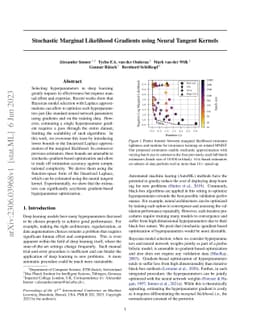 Stochastic Marginal Likelihood Gradients using Neural Tangent Kernels