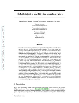 Globally injective and bijective neural operators
