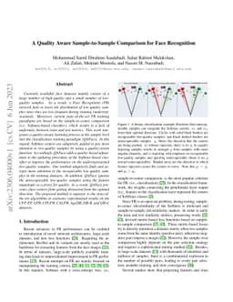 A Quality Aware Sample-to-Sample Comparison for Face Recognition