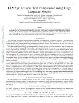 LLMZip: Lossless Text Compression using Large Language Models