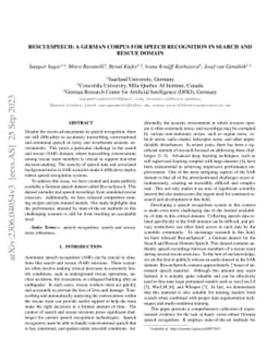 RescueSpeech: A German Corpus for Speech Recognition in Search and
  Rescue Domain