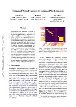 Unbalanced Optimal Transport for Unbalanced Word Alignment