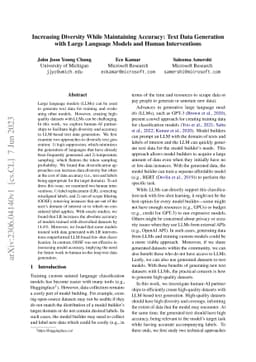 Increasing Diversity While Maintaining Accuracy: Text Data Generation
  with Large Language Models and Human Interventions