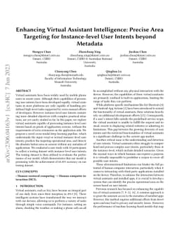 Enhancing Virtual Assistant Intelligence: Precise Area Targeting for
  Instance-level User Intents beyond Metadata