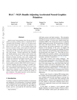 BAA-NGP: Bundle-Adjusting Accelerated Neural Graphics Primitives