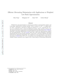 Efficient Alternating Minimization with Applications to Weighted Low
  Rank Approximation