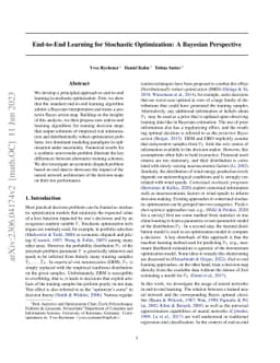 End-to-End Learning for Stochastic Optimization: A Bayesian Perspective