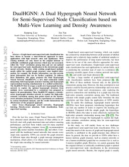 DualHGNN: A Dual Hypergraph Neural Network for Semi-Supervised Node
  Classification based on Multi-View Learning and Density Awareness