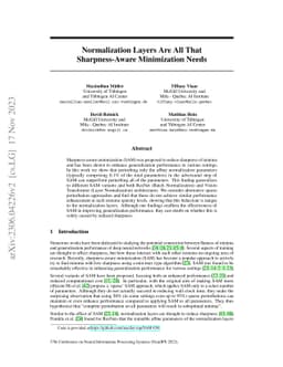 Normalization Layers Are All That Sharpness-Aware Minimization Needs