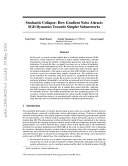 Stochastic Collapse: How Gradient Noise Attracts SGD Dynamics Towards
  Simpler Subnetworks