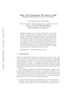 Dear XAI Community, We Need to Talk! Fundamental Misconceptions in
  Current XAI Research
