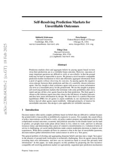 Self-Resolving Prediction Markets for Unverifiable Outcomes