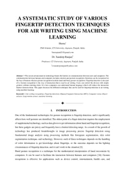 A Systematic Study Of Various Fingertip Detection Techniques For Air
  Writing Using Machine Learning
