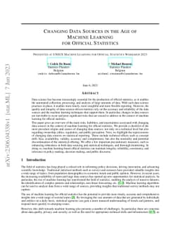 Changing Data Sources in the Age of Machine Learning for Official
  Statistics