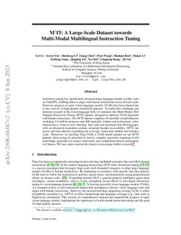 M$^3$IT: A Large-Scale Dataset towards Multi-Modal Multilingual
  Instruction Tuning