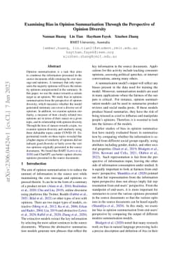 Examining Bias in Opinion Summarisation Through the Perspective of
  Opinion Diversity