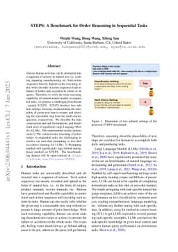 STEPS: A Benchmark for Order Reasoning in Sequential Tasks