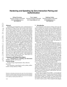 Hardening and Speeding Up Zero-interaction Pairing and Authentication