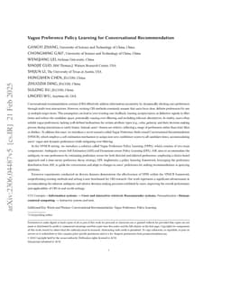 Vague Preference Policy Learning for Conversational Recommendation
