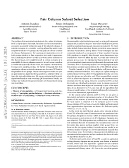 Fair Column Subset Selection