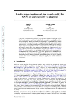 Limits, approximation and size transferability for GNNs on sparse graphs
  via graphops