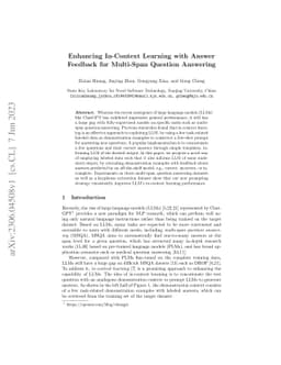 Enhancing In-Context Learning with Answer Feedback for Multi-Span
  Question Answering