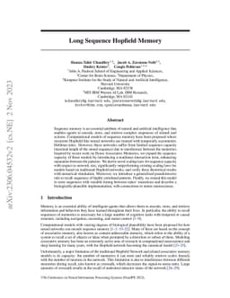 Long Sequence Hopfield Memory