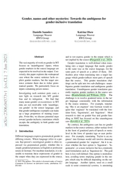 Gender, names and other mysteries: Towards the ambiguous for
  gender-inclusive translation