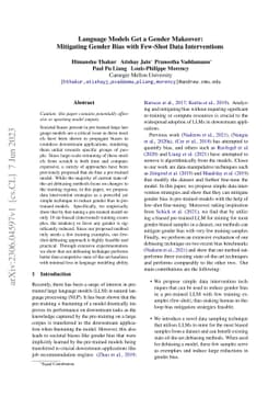 Language Models Get a Gender Makeover: Mitigating Gender Bias with
  Few-Shot Data Interventions