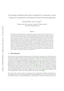 Uncovering solutions from data corrupted by systematic errors: A
  physics-constrained convolutional neural network approach