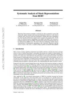 Systematic Analysis of Music Representations from BERT