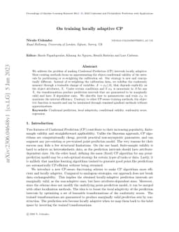 On training locally adaptive CP