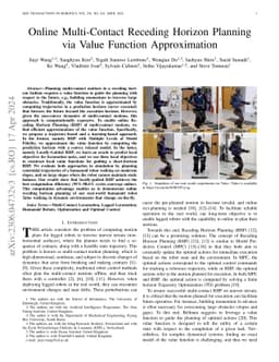 Online Multi-Contact Receding Horizon Planning via Value Function
  Approximation