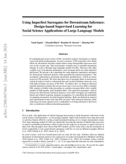 Using Imperfect Surrogates for Downstream Inference: Design-based
  Supervised Learning for Social Science Applications of Large Language Models