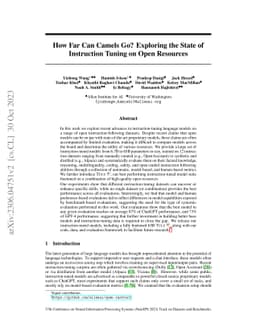 How Far Can Camels Go? Exploring the State of Instruction Tuning on Open
  Resources